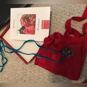 Baccarat necklace nwt box, bag and card turquoise blue Hortensia 18k details